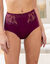 Gainette microfibre et guipure Rima - lot de 2 (prune)