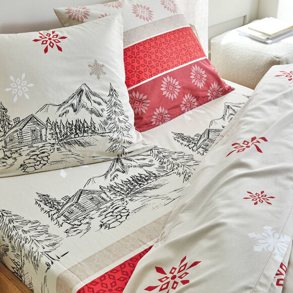 Bedlinnen Montana in flanel (rood)