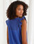 Lang nachthemd met korte mouwen en broderie anglaise (blauw)