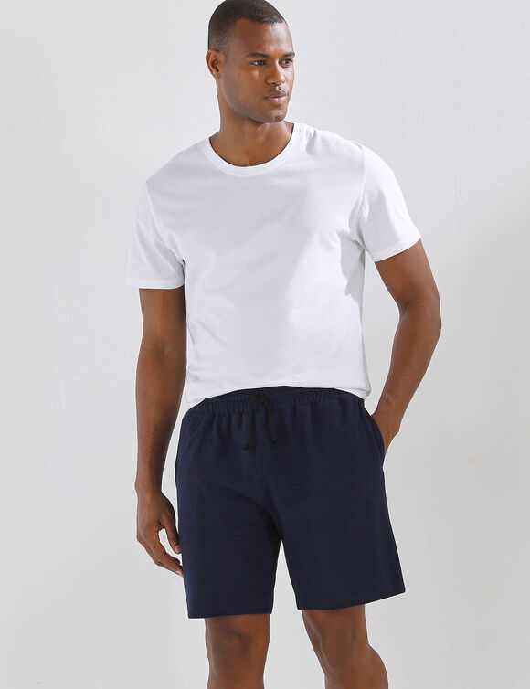 Bermuda van katoenpiqu&eacute; (marine)