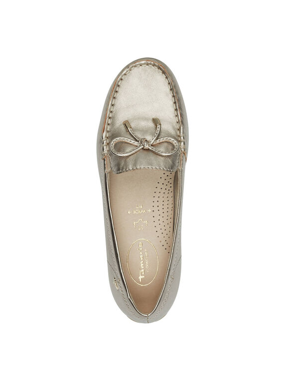 Mocassins cuir métallisés (doré)