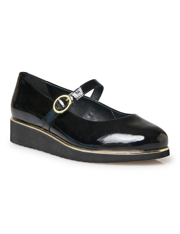 Babies compens&eacute;es cuir largeur confort (noir)