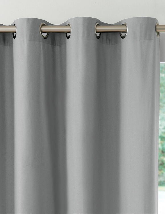 Rideau occultant bachette uni (gris perle)