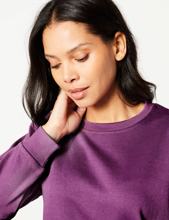 Sweat molleton uni (raisin)