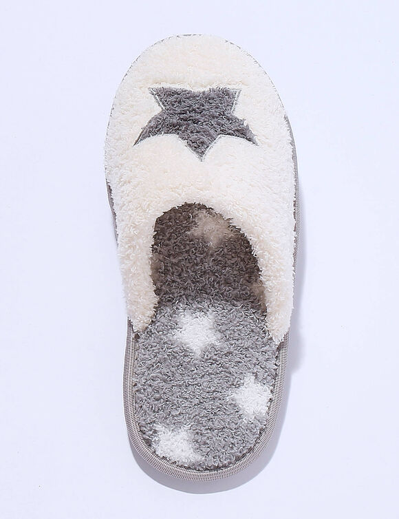 Mules plates souples &eacute;toile (gris)