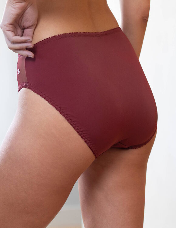 Culotte microfibre tulle brod&eacute; Caminata (prune)