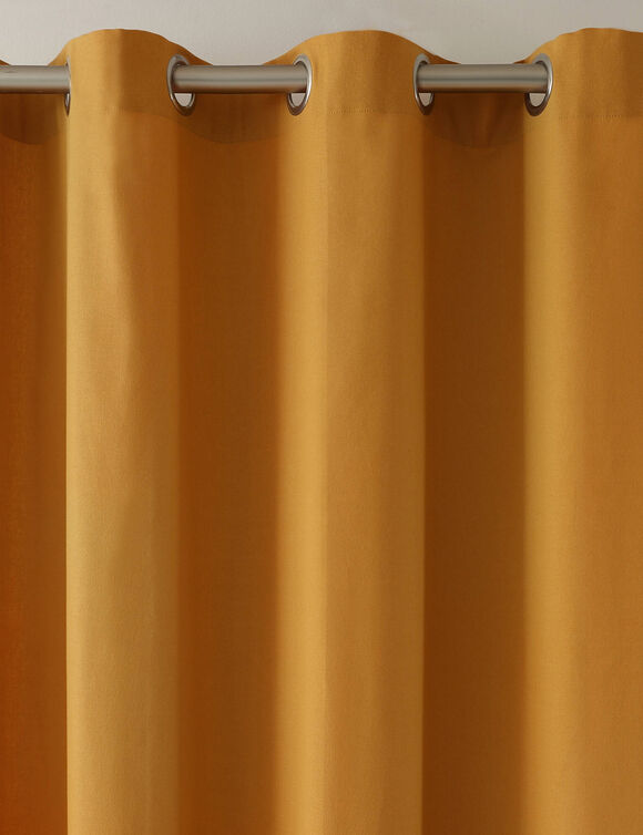 Verduisterend gordijn in effen zeildoekstof (honing)