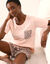 Shortama met zebraprint (roze / taupe)