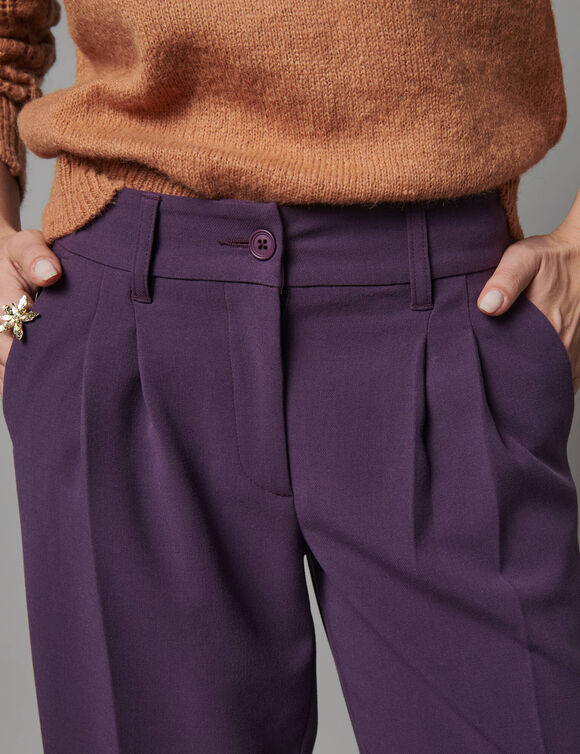 Pantalon large taille haute. (violet)