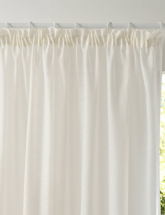Panneau lin polyester base plombée finition galon fronceur (crème)