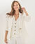 Veste blazer ray&eacute;e, viscose-lin (blanc cass&eacute;)