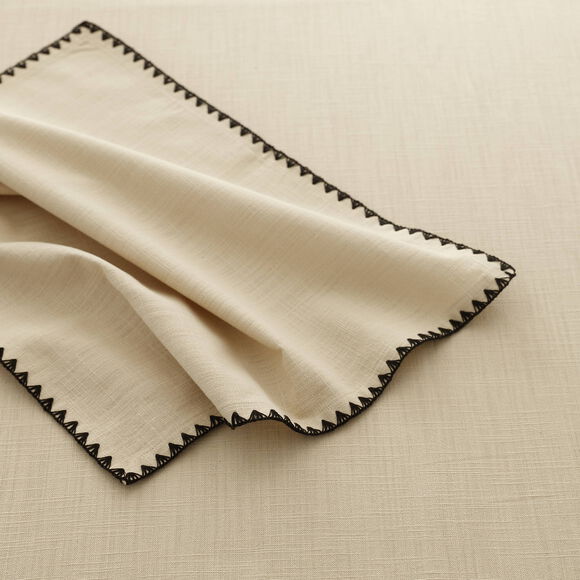 Nappe unie coton finition fantaisie (naturel)