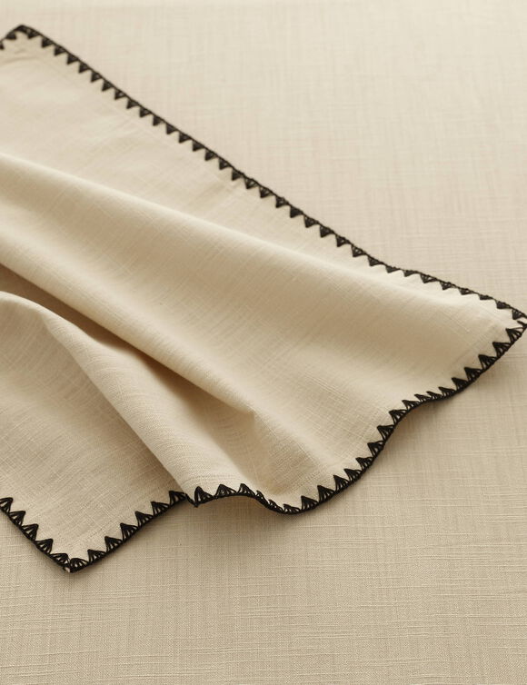 Nappe unie coton finition fantaisie (naturel)