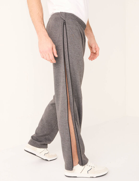 Pantalon de jogging facile &agrave; enfiler zipp&eacute; c&ocirc;t&eacute;s (anthracite)