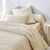 Linge de lit Sacha imprim&eacute; ray&eacute; - coton 52 fils/cm&sup2; (beige)
