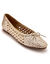 Platte, leren ballerina's in leer (goudkleurig)