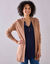 Gilet porter ouvert, manches longues (caramel)