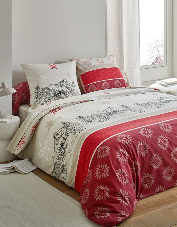 Bedlinnen Montana in flanel (rood)