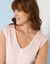 T-shirt met V-hals en fantasieknopen (poederroze)