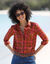Geruit hemd in flanel (karamel / tomette)
