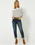 Gestreepte polo in jerseytricot (kaki / gebroken wit)