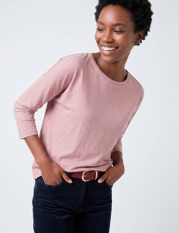 T-shirt volume loose manches 3/4 (rose parm&eacute;)