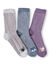 Chaussettes ray&eacute;es fantaisie &agrave; motifs animaux - lot de 3 (gris + bleu + mauve)
