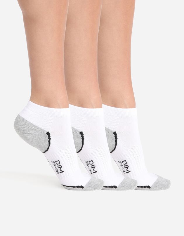 Chaussettes de sport, lot de 3 DIM® (blanc / gris)