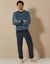 Relax pyjama in harig tricot, pluchetouch (blauw / marine)