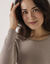 Warm T-shirt met lang mouwen in wolmix (lichttaupe)