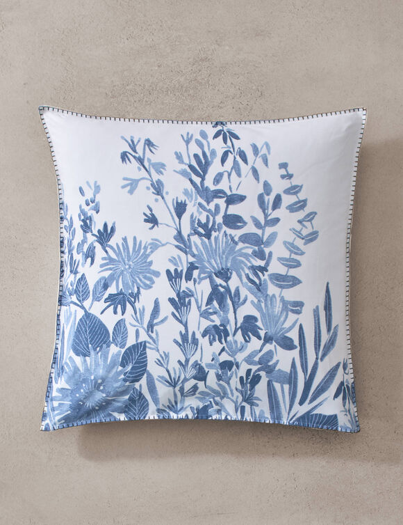Linge de lit Lisa - percale de coton imprim&eacute;e 80 fils/cm&sup2; (bleu)