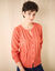 Vest met knopen en ronde hals, fantasietricot (paprika)