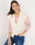 Mouwloos vest met knopen, patenttricot (ecru)