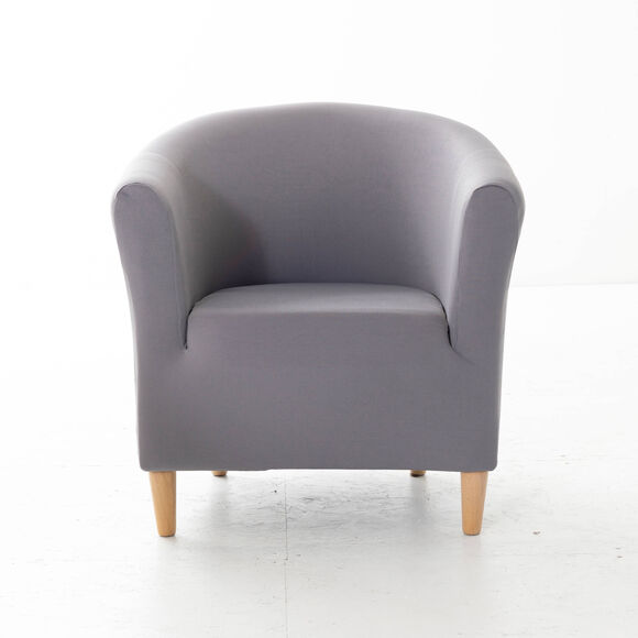 Housse unie bi-extensible fauteuil cabriolet (gris)