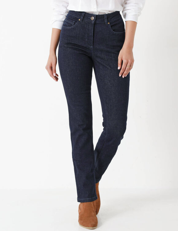 Stretchjeans met recht model (raw)
