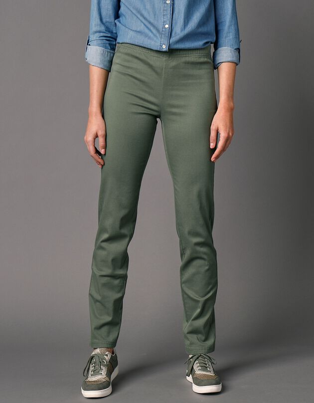 Modellerende broek met 'platte buik' effect en elastische taille (mosgroen) Modellerende broek met 'platte buik' effect en elastische taille (mosgroen)