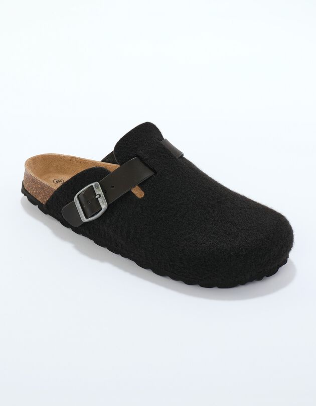 Mules sabot feutrine à boucle (anthracite)