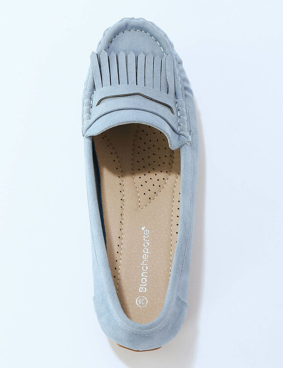 Soepele mocassins van microvezel (blauw)