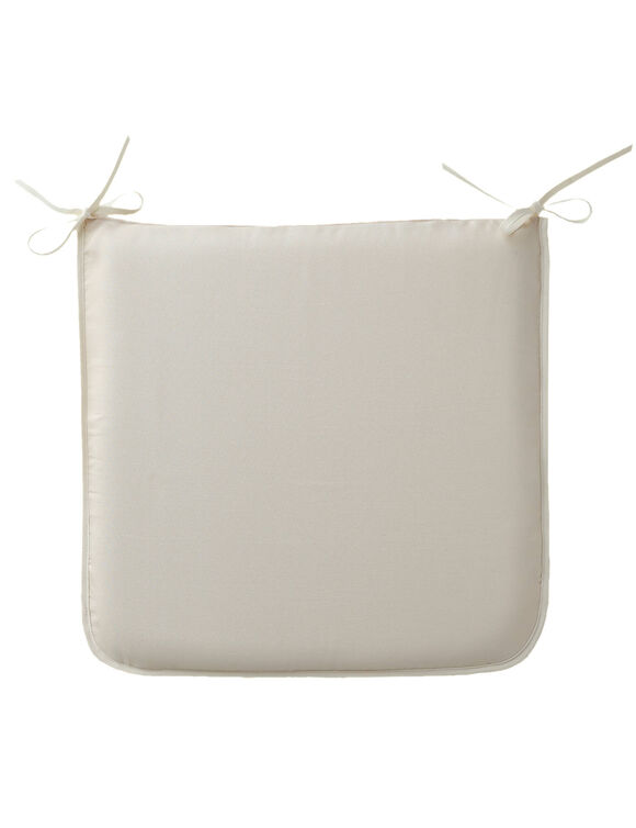 Galette de chaise unie forme carr&eacute;e - lot de 2 (beige)