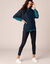 Pull poncho manches coudes, maille anglaise et torsades (marine)