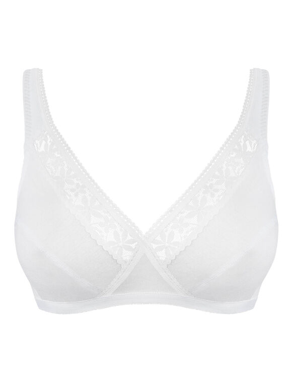 Geborduurde beha zonder beugels "Cross Your Heart Coton" van Playtex&reg; - set van 2 (wit)