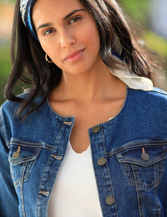 Veste courte en jean (stone)