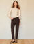 Pantalon cigarette, fluide (chocolat)