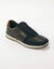 Leren sneakers met ritssluiting en vaste vetersluiting (marine)