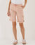 Oprolbare bermuda in battlestijl (ros&eacute;beige)