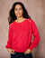 Trui met goudkleurige knopen, patenttricot (roze)