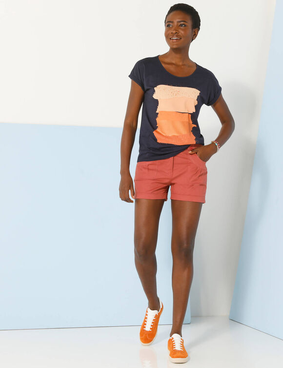 Short à revers, stretch (terracotta)