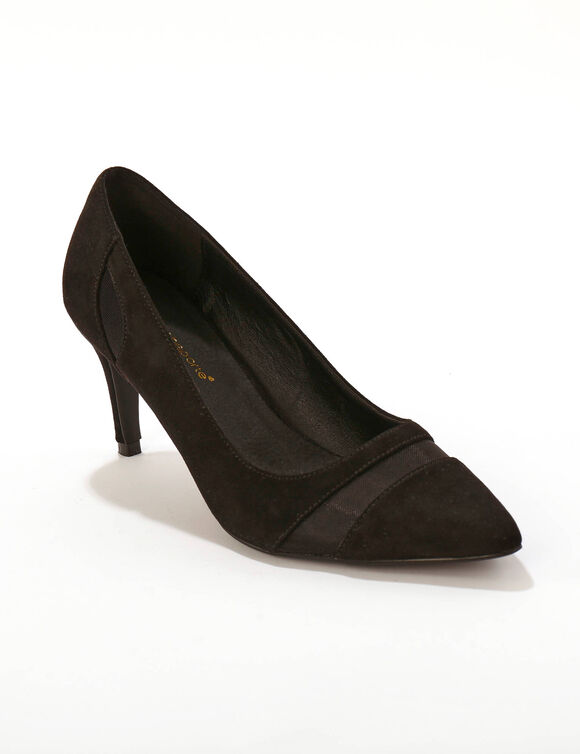 Pumps met naaldhakken en nettricot (zwart)