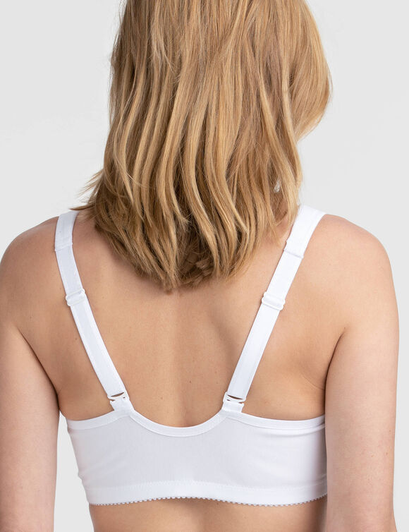 Soutien-gorge Broderie Anglaise fermeture devant - sans armatures (blanc)