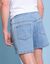 Short in licht denim met elastische taille (bleached)